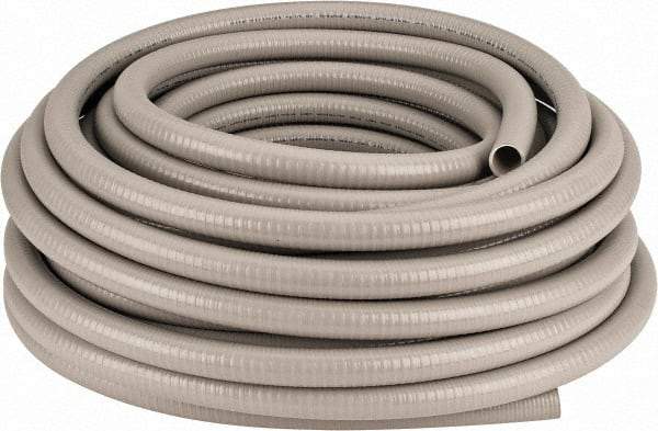 Hubbell Wiring Device-Kellems - 3/4" Trade Size, 100' Long, Flexible Liquidtight Conduit - PVC, 21.1mm ID, Gray - Benchmark Tooling