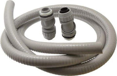 Hubbell Wiring Device-Kellems - 3/4" Trade Size, 6' Long, Flexible Liquidtight Conduit - PVC, 27.8mm ID, Gray - Benchmark Tooling