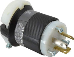 Hubbell Wiring Device-Kellems - 125/250 VAC, 20 Amp, NonNEMA Configuration, Industrial Grade, Ungrounded Plug - 1 Phase, 3 Poles, IP20, 0.36 to 0.93 Inch Cord Diameter - Benchmark Tooling