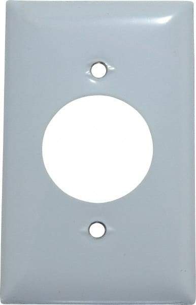 Hubbell Wiring Device-Kellems - 1 Gang, 4-1/2 Inch Long x 2.78 Inch Wide, Standard Outlet Wall Plate - Single Outlet, Metallic, Stainless Steel - Benchmark Tooling