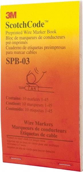 3M - 450 Label, 1.37 Inch Long x 0.22 Inch Wide x 1/4mm Thick, Numeric Vinyl Film Book - Black Legend, White Background, 39.2 to 100.4°F, Self Adhesive - Benchmark Tooling
