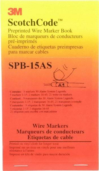 3M - 426 Label, 1.37 Inch Long x 0.22 Inch Wide x 1/4mm Thick, Alphanumeric, Electrical Vinyl Film Book - Black Legend, White Background, 39.2 to 100.4°F, Self Adhesive - Benchmark Tooling