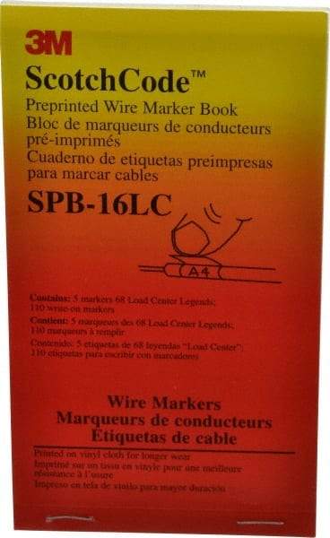 3M - 450 Label, 1.37 Inch Long x 0.22 Inch Wide x 1/4mm Thick, Alphanumeric, Electrical Vinyl Film Book - Black Legend, White Background, 39.2 to 100.4°F, Self Adhesive - Benchmark Tooling