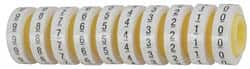 3M - 8' Long x 0.215" Wide, Polyester Film, Preprinted Tape Refills - White Background, Self Adhesive, Characters 0 to 9 - Benchmark Tooling