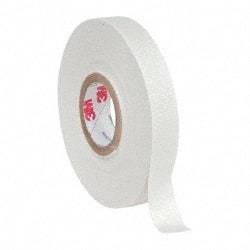 3M - 1/2" x 66', White Glass Cloth Electrical Tape - Series 27, 7 mil Thick, 150 Lb./Inch Tensile Strength - Benchmark Tooling