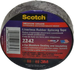 3M - 3/4" x 15', Black Rubber Electrical Tape - Series 2242, 30 mil Thick, 750 V/mil Dielectric Strength, 7.5 Lb./Inch Tensile Strength - Benchmark Tooling