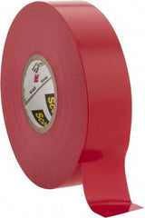 3M - 3/4" x 66', Red Vinyl Electrical Tape - Series 35, 7 mil Thick, 1,250 V/mil Dielectric Strength, 17 Lb./Inch Tensile Strength - Benchmark Tooling