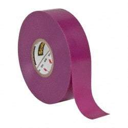 3M - 3/4" x 66', Purple Vinyl Electrical Tape - Series 35, 7 mil Thick, 1,250 V/mil Dielectric Strength, 17 Lb./Inch Tensile Strength - Benchmark Tooling