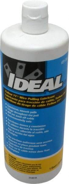 Ideal - 1 Quart Squeeze Bottle, Yellow Wire Pulling Lubricant Gel - 40 to 120°F, RoHS Compliant, UL Listed - Benchmark Tooling