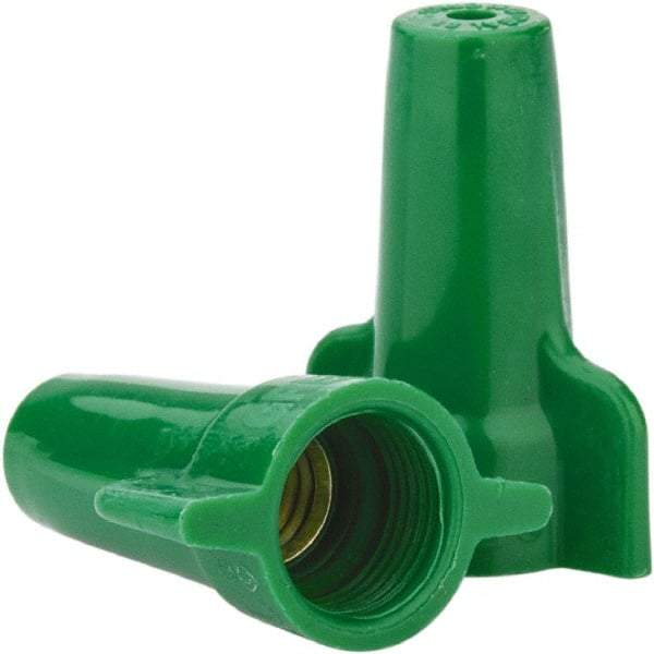 Ideal - 2, 14 to 4, 12 AWG, 600 Volt, Flame Retardant, Wing Twist on Wire Connector - Green, 221°F - Benchmark Tooling