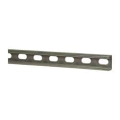 Thomas & Betts - 10' Long x 1-5/8" Wide x 13/16" High, 14 Gauge, Strip Steel, Half Slot Framing Channel & Strut - 0.075" Thick, Gold Galvanized - Benchmark Tooling