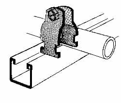 Thomas & Betts - 1-7/8" Pipe, 12 Gauge" Pipe or Tube Clamp - Gold Galvanized, 1,000 Lb Capacity - Benchmark Tooling