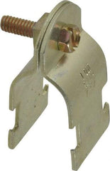 Thomas & Betts - 1" Pipe, 14 Gauge" Pipe or Tube Clamp - Gold Galvanized, 1,000 Lb Capacity - Benchmark Tooling