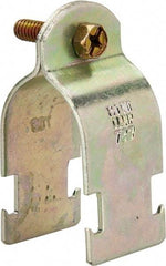 Thomas & Betts - 1-3/8" Pipe, 14 Gauge" Pipe or Tube Clamp - Gold Galvanized, 1,000 Lb Capacity - Benchmark Tooling