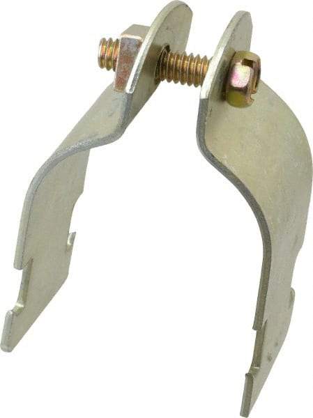 Thomas & Betts - 1-1/2" Pipe, 14 Gauge" Pipe or Tube Clamp - Gold Galvanized, 1,000 Lb Capacity - Benchmark Tooling