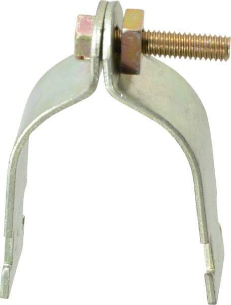 Thomas & Betts - 2" Pipe, 12 Gauge" Pipe or Tube Clamp - Gold Galvanized, 1,000 Lb Capacity - Benchmark Tooling