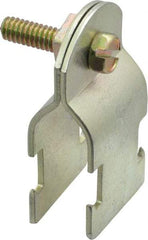 Thomas & Betts - 1/2" Pipe, 14 Gauge" Pipe or Conduit Clamp - Gold Galvanized, Rigid & IMC Conduit - Benchmark Tooling