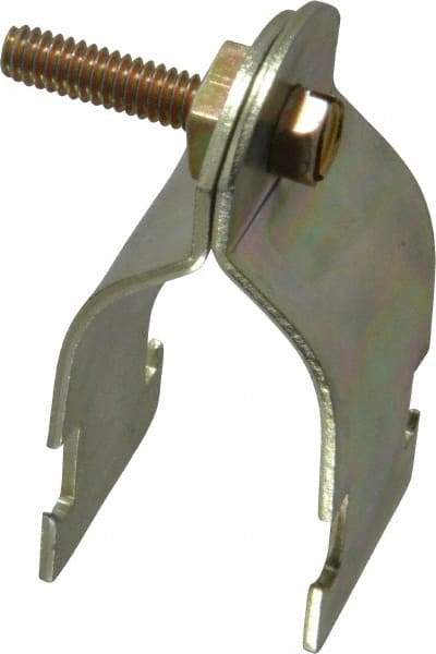 Thomas & Betts - 1" Pipe, 14 Gauge" Pipe or Conduit Clamp - Gold Galvanized, Rigid & IMC Conduit - Benchmark Tooling