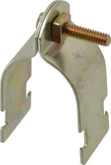 Thomas & Betts - 1-1/4" Pipe, 14 Gauge" Pipe or Conduit Clamp - Gold Galvanized, Rigid & IMC Conduit - Benchmark Tooling