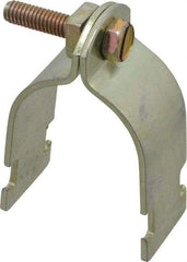 Thomas & Betts - 1-1/2" Pipe, 12 Gauge" Pipe or Conduit Clamp - Gold Galvanized, Rigid & IMC Conduit - Benchmark Tooling