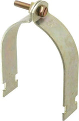 Thomas & Betts - 3-1/2" Pipe, 1/8 Gauge" Pipe or Conduit Clamp - Gold Galvanized, Rigid & IMC Conduit - Benchmark Tooling