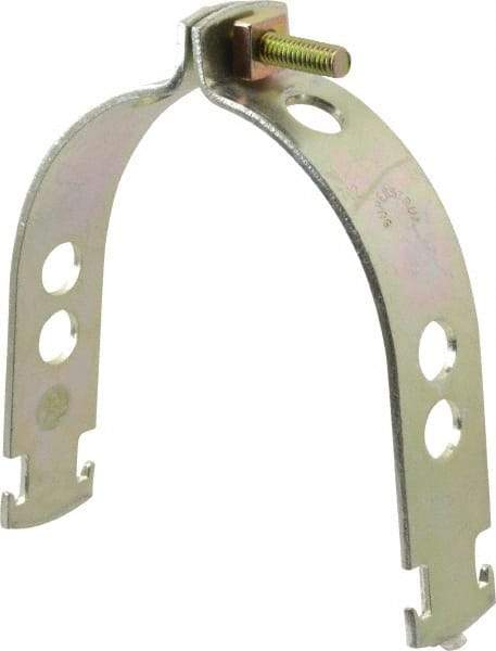 Thomas & Betts - 4" Pipe, 1/8 Gauge" Pipe or Conduit Clamp - Gold Galvanized, Rigid & IMC Conduit - Benchmark Tooling