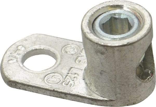 Thomas & Betts - 8-1/0 AWG Noninsulated Lug Connection D Shaped Ring Terminal - 3/8" Stud, 1-1/2" OAL x 47/64" Wide, Tin Plated Copper Contact - Benchmark Tooling