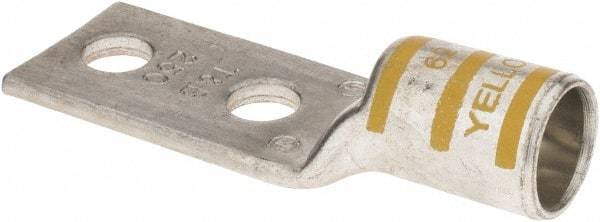 Thomas & Betts - 250 kcmil Wire Noninsulated Crimp Connection Rectangle Ring Terminal - 3/8" Stud, 3.28" OAL x 1.13" Wide, Tin Plated Copper Contact - Benchmark Tooling