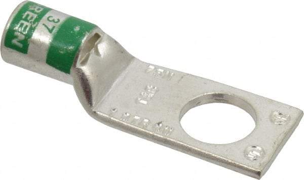 Thomas & Betts - 1 AWG Noninsulated Compression Connection Square Ring Terminal - 1/2" Stud, 2.1" OAL x 0.76" Wide, Tin Plated Copper Contact - Benchmark Tooling