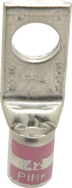 Thomas & Betts - 1/0 AWG Noninsulated Compression Connection Square Ring Terminal - 1/2" Stud, 2.2" OAL x 3/4" Wide, Tin Plated Copper Contact - Benchmark Tooling