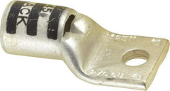 Thomas & Betts - 2/0 AWG Noninsulated Compression Connection Square Ring Terminal - 1/4" Stud, 1.65" OAL x 0.83" Wide, Tin Plated Copper Contact - Benchmark Tooling