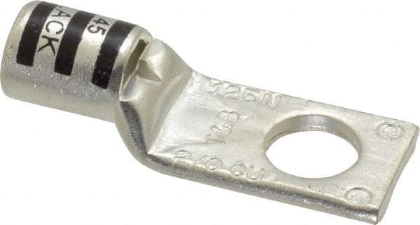 Thomas & Betts - 2/0 AWG Noninsulated Compression Connection Square Ring Terminal - 1/2" Stud, 2-1/4" OAL x 0.83" Wide, Tin Plated Copper Contact - Benchmark Tooling