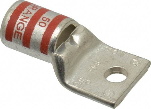 Thomas & Betts - 3/0 AWG Noninsulated Compression Connection Rectangle Ring Terminal - 1/4" Stud, 1-3/4" OAL x 0.92" Wide, Tin Plated Copper Contact - Benchmark Tooling