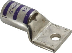 Thomas & Betts - 4/0 AWG Noninsulated Compression Connection Rectangle Ring Terminal - 1/4" Stud, 1.9" OAL x 1.03" Wide, Tin Plated Copper Contact - Benchmark Tooling