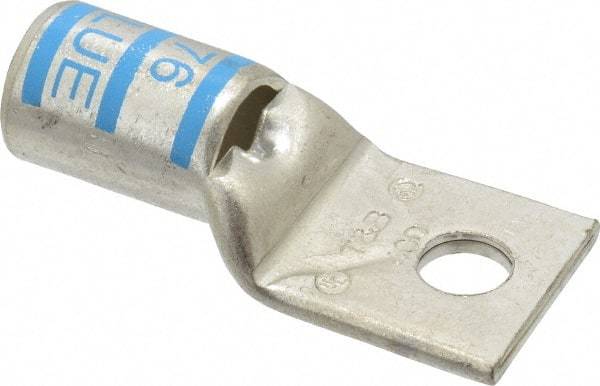 Thomas & Betts - 400 kcmil Wire Noninsulated Compression Connection Square Ring Terminal - 1/2" Stud, 3.2" OAL x 1.41" Wide, Tin Plated Copper Contact - Benchmark Tooling