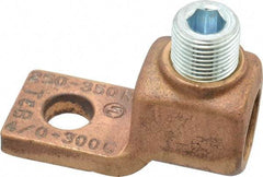 Thomas & Betts - 4/0 AWG Noninsulated Compression Connection Square Ring Terminal - 1/2" Stud, 2-3/4" OAL x 1-3/16" Wide, Copper Contact - Benchmark Tooling