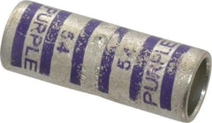 Thomas & Betts - 4/0 AWG Compatible, Noninsulated, Crimp-On Butt Splice Terminal - 2 Wire Entries, Copper Contacts, Tin Contact Plating, 1.88" OAL, Purple - Benchmark Tooling