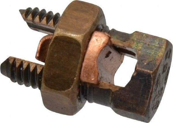 Thomas & Betts - 6 to 2 AWG, Copper Wire Compatible, Copper Alloy, Hex Split Bolt Connector - 1-11/32" OAL, 11/16" Head Width, 7/8" Base Width - Benchmark Tooling