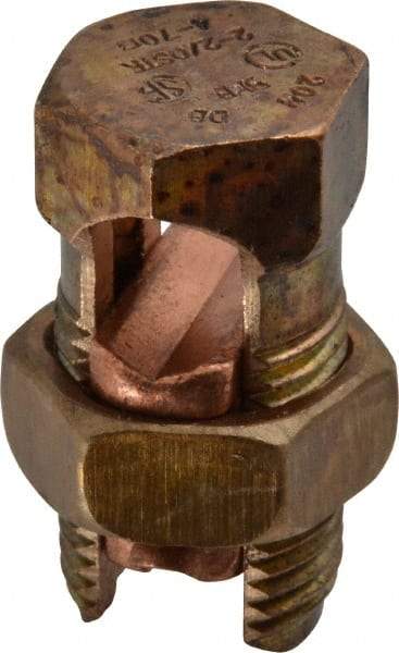 Thomas & Betts - 14 to 2/0 AWG, Copper Wire Compatible, Copper Alloy, Hex Split Bolt Connector - 1-13/16" OAL, 7/8" Head Width, 1-1/16" Base Width - Benchmark Tooling