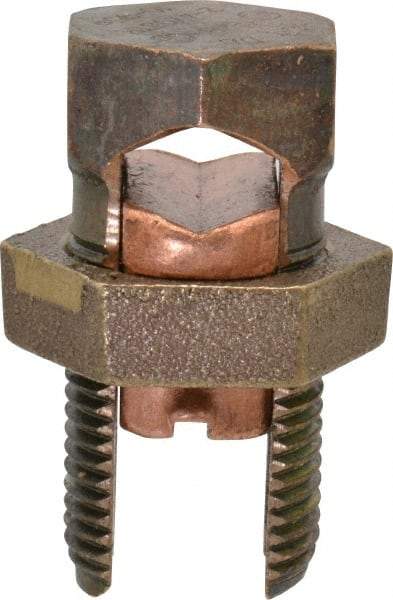 Thomas & Betts - 2 to 4/0 AWG, Copper Wire Compatible, Copper Alloy, Hex Split Bolt Connector - 2-5/32" OAL, 1" Head Width, 1-1/16" Base Width - Benchmark Tooling