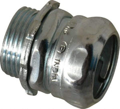 Thomas & Betts - 3/4" Trade, Steel Compression Straight EMT Conduit Connector - Noninsulated - Benchmark Tooling