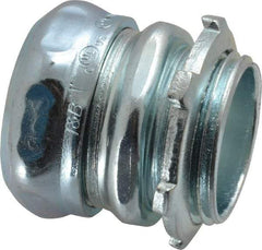 Thomas & Betts - 1" Trade, Steel Compression Straight EMT Conduit Connector - Noninsulated - Benchmark Tooling