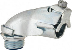 Thomas & Betts - 1/2" Trade, Steel Set Screw Angled FMC Conduit Connector - Insulated - Benchmark Tooling