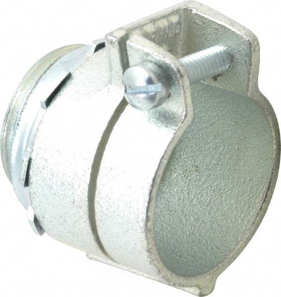 Thomas & Betts - 1" Trade, Malleable Iron Squeeze Clamp Straight FMC Conduit Connector - Noninsulated - Benchmark Tooling