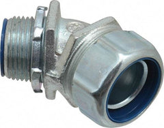 Thomas & Betts - 1" Trade, Malleable Iron Threaded Angled Liquidtight Conduit Connector - Insulated - Benchmark Tooling