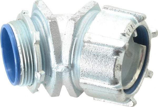 Thomas & Betts - 1-1/2" Trade, Malleable Iron Threaded Angled Liquidtight Conduit Connector - Insulated - Benchmark Tooling