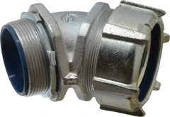 Thomas & Betts - 2" Trade, Malleable Iron Threaded Angled Liquidtight Conduit Connector - Insulated - Benchmark Tooling