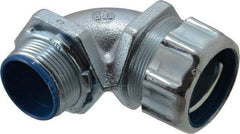 Thomas & Betts - 1-1/4" Trade, Malleable Iron Threaded Angled Liquidtight Conduit Connector - Insulated - Benchmark Tooling