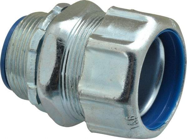 Thomas & Betts - 1-1/4" Trade, Steel Threaded Straight Liquidtight Conduit Connector - Noninsulated - Benchmark Tooling