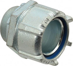 Thomas & Betts - 1-1/2" Trade, Steel Threaded Straight Liquidtight Conduit Connector - Noninsulated - Benchmark Tooling